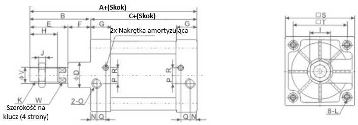 Siłownik pneumatyczny SI-32x60 (C-H 32x60) Siłownik pneumatyczny SI-32x60 (C-H 32x60)