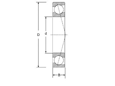 Łożysko kulkowe skośne 3200 ZZ 10x30x14