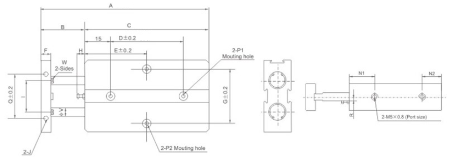 Siłownik pneumatyczny kompaktowy TN 10x20 Dwutłokowy z magnesem Siłownik pneumatyczny kompaktowy TN 10x20 Dwutłokowy z magnesem