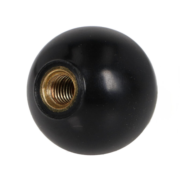 Gałka kulista M10 fi 32 mm z gwintem, czarna bakelit, wtopka miedziana | Wagney BT.GK-M10-32-B-BK