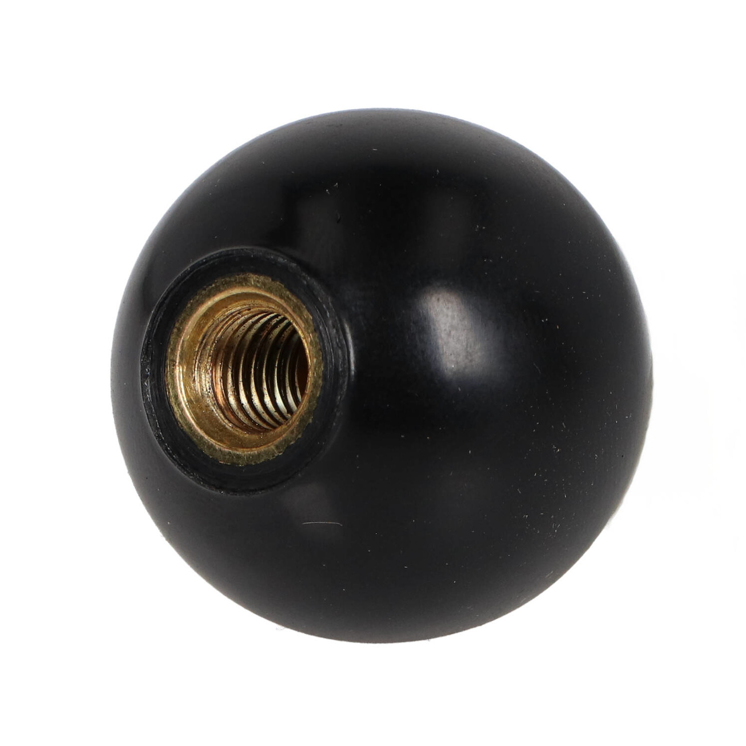 Gałka kulista M10 fi 32 mm z gwintem, czarna bakelit, wtopka miedziana | Wagney BT.GK-M10-32-B-BK Gałka kulista M10 fi 32 mm z gwintem, czarna bakelit, wtopka miedziana | Wagney BT.GK-M10-32-B-BK