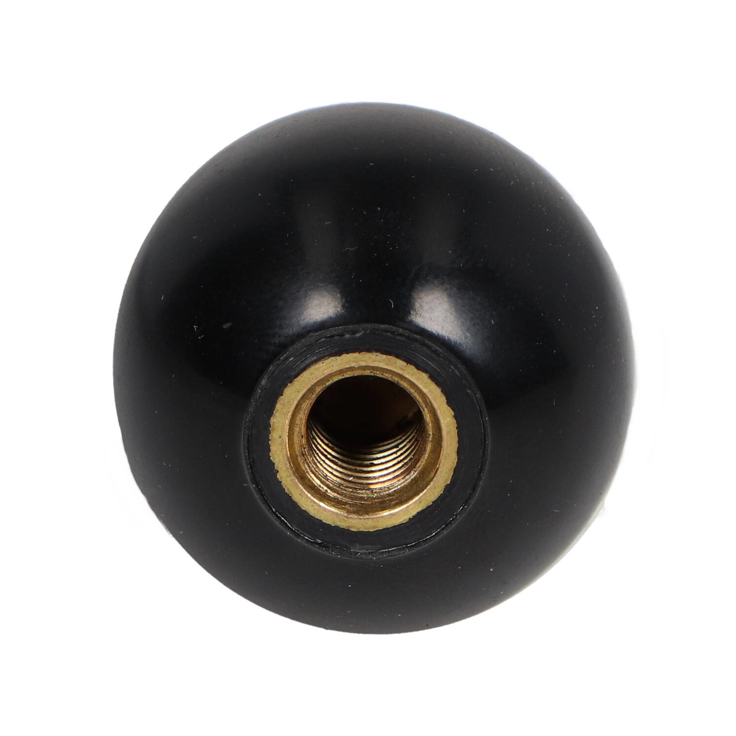 Gałka kulista M10 fi 32 mm z gwintem, czarna bakelit, wtopka miedziana | Wagney BT.GK-M10-32-B-BK Gałka kulista M10 fi 32 mm z gwintem, czarna bakelit, wtopka miedziana | Wagney BT.GK-M10-32-B-BK