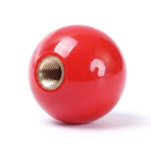 Gałka kulista M5 fi 20 mm z gwintem, czerwona bakelit, wtopka miedziana | Wagney BT.GK-M5-20-B-R Gałka kulista M5 fi 20 mm z gwintem, czerwona bakelit, wtopka miedziana | Wagney BT.GK-M5-20-B-R