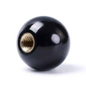 Gałka kulista M5 fi 20 mm z gwintem, czarna bakelit, wtopka miedziana | Wagney BT.GK-M5-20-B-BK Gałka kulista M5 fi 20 mm z gwintem, czarna bakelit, wtopka miedziana | Wagney BT.GK-M5-20-B-BK