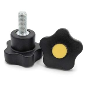 Pokrętło gwiazdowe pięcioramienne 32 mm, trzpień M6x16, czarne| Wagney BT.PK5-32-M6x16