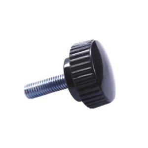 Pokrętło radełkowane 16 mm, trzpień gwintowany M4x10, czarne| Wagney BT.PKR-16-M4x10 Pokrętło radełkowane 16 mm, trzpień gwintowany M4x10, czarne| Wagney BT.PKR-16-M4x10