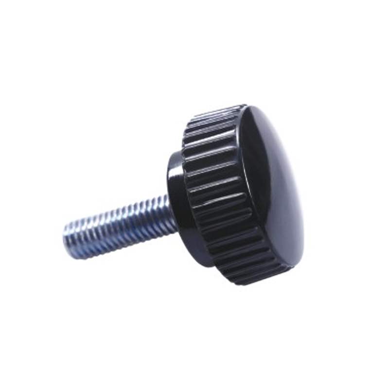 Pokrętło radełkowane 20 mm, trzpień gwintowany M5x10, czarne| Wagney BT.PKR-20-M5x10 Pokrętło radełkowane 20 mm, trzpień gwintowany M5x10, czarne| Wagney BT.PKR-20-M5x10