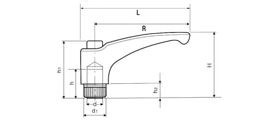 Dźwignia nastawna nylonowa 95 mm, otwór gwintowany M12, czarna | Wagney BT.RH-95-M12-NY Dźwignia nastawna nylonowa 95 mm, otwór gwintowany M12, czarna | Wagney BT.RH-95-M12-NY