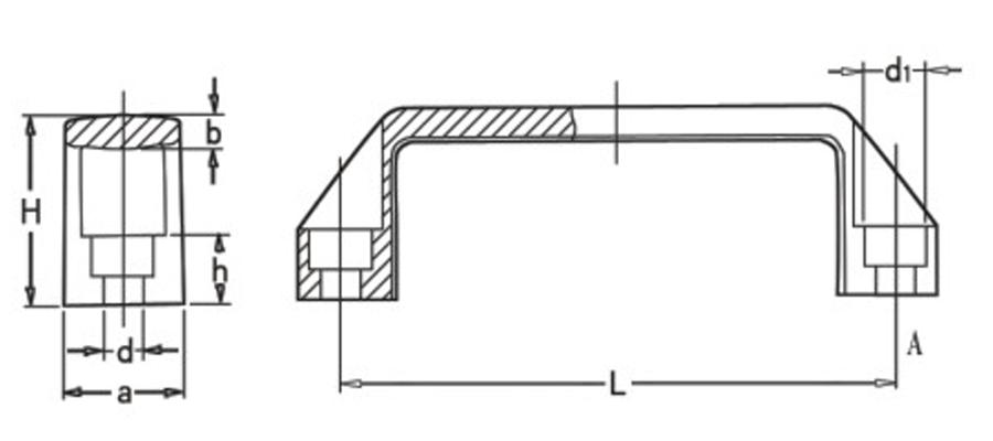 Uchwyt kwadratowy BT.USQ-090-NY - nylon, czarny