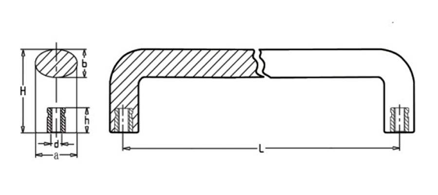 Uchwyt maszynowy owalny 90 mm, nylon, czarny | Wagney BT.UOV-090-NY Uchwyt maszynowy owalny 90 mm, nylon, czarny | Wagney BT.UOV-090-NY