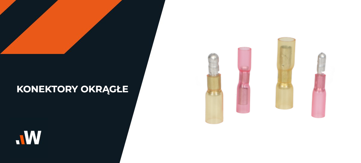 Konektor okrągły izolowany typu bullet z osłonką termokurczliwą, męski 4mm, 0.5-1.5mm2