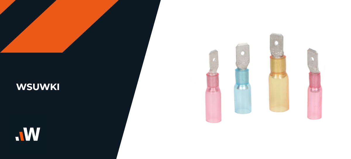 Konektor płaski męski izolowany, z osłonką termokurczliwą, wsuwka (4,8/0,8mm, 0,5-1,5mm2)