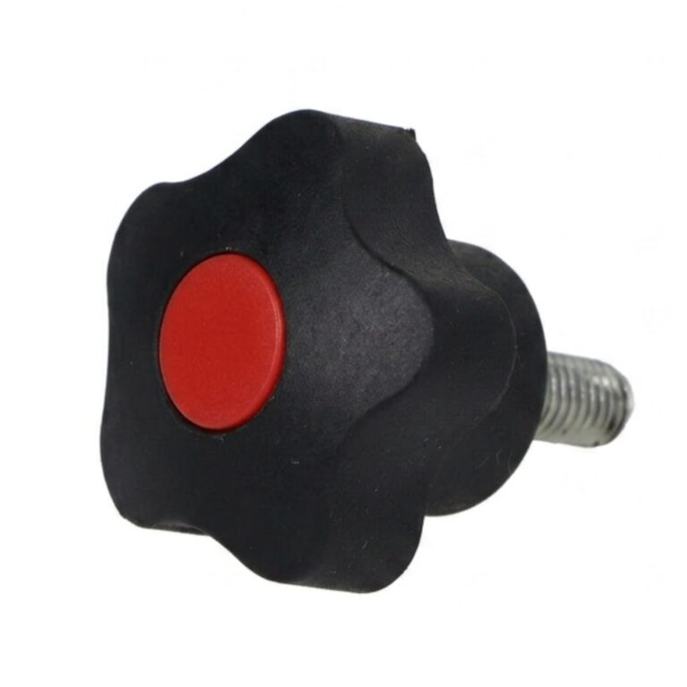 Pokrętło gwiazdowe pięcioramienne 32 mm, trzpień M6x16, czerwone | Wagney BT.PK5-32-M6x16R