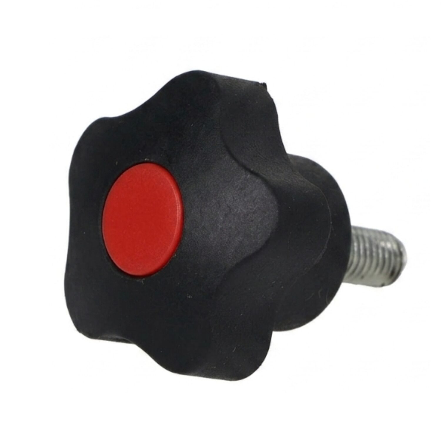 Pokrętło gwiazdowe pięcioramienne 32 mm, trzpień M6x25, czerwone | Wagney BT.PK5-32-M6x25R Pokrętło gwiazdowe pięcioramienne 32 mm, trzpień M6x25, czerwone | Wagney BT.PK5-32-M6x25R