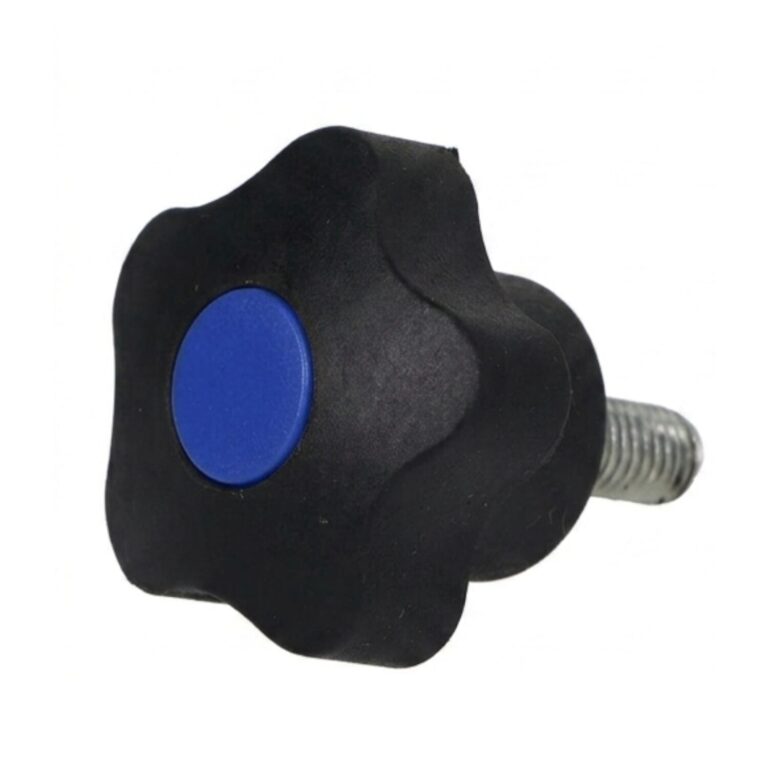 Pokrętło gwiazdowe pięcioramienne 32 mm, trzpień M6x16, niebieskie | Wagney BT.PK5-32-M6x16BU