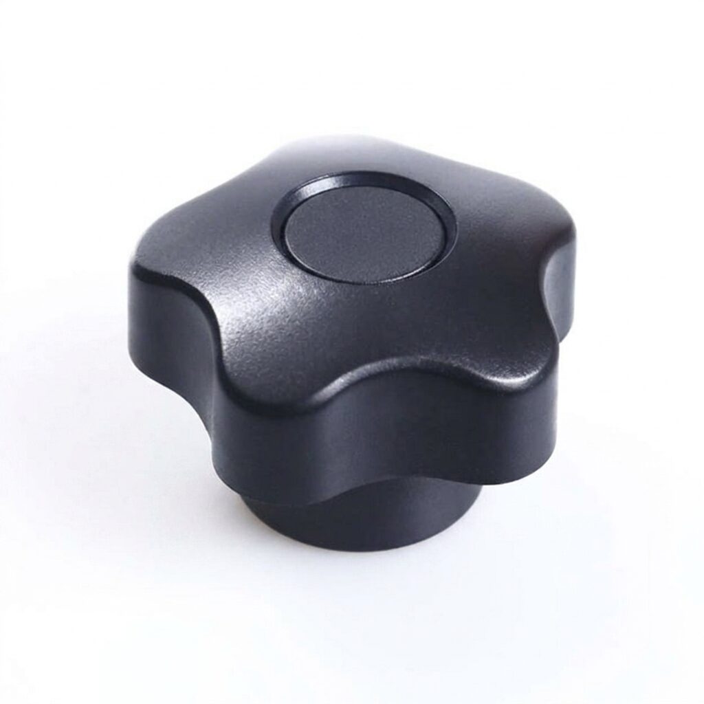 Pokrętło gwiazdowe pięcioramienne 40 mm, otwór gwintowany M8, czarne | Wagney BT.PK5-40-M8-B Pokrętło gwiazdowe pięcioramienne 40 mm, otwór gwintowany M8, czarne | Wagney BT.PK5-40-M8-B
