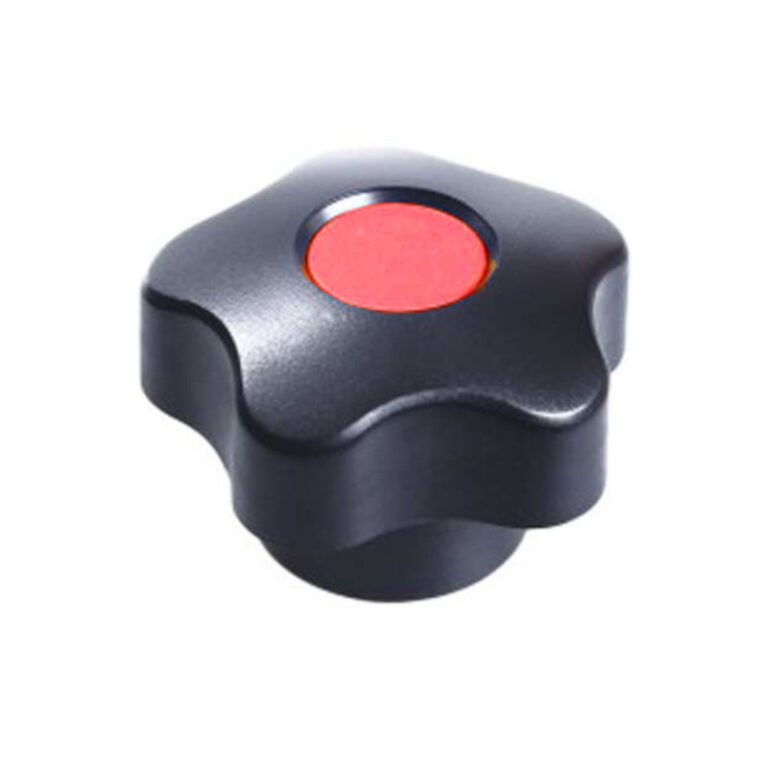 Pokrętło gwiazdowe pięcioramienne 32 mm, otwór gwintowany M6, czerwone | Wagney BT.PK5-32-M6-R
