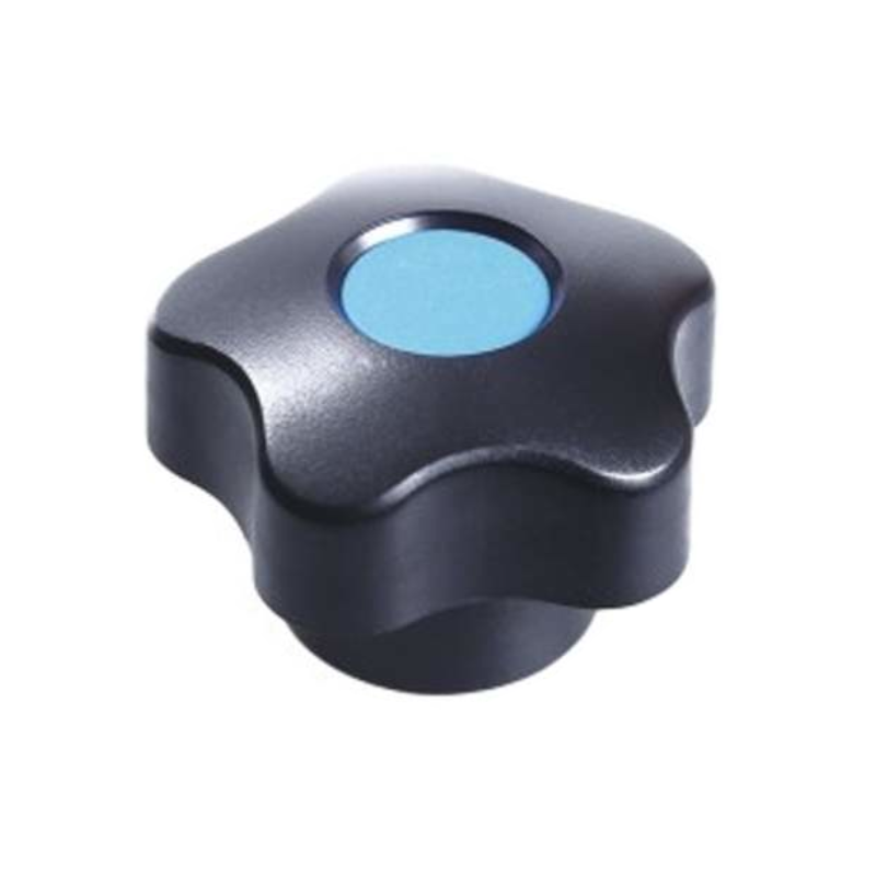 Pokrętło gwiazdowe pięcioramienne 32 mm, otwór gwintowany M6, niebieskie | Wagney BT.PK5-32-M6-BU Pokrętło gwiazdowe pięcioramienne 32 mm, otwór gwintowany M6, niebieskie | Wagney BT.PK5-32-M6-BU